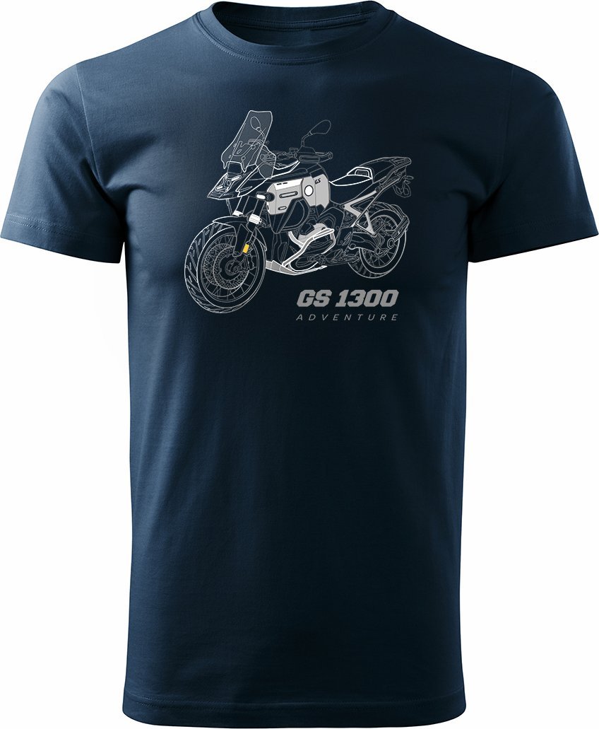 Topslang Koszulka motocyklowa z motocyklem na motor BMW GS R 1300 Adventure męska granatowa REGULAR S