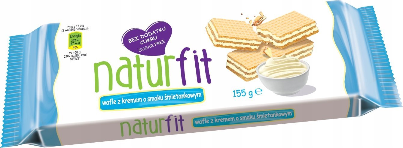 Jutrzenka NaturFit Wafle o smaku śmietankowym 155 g