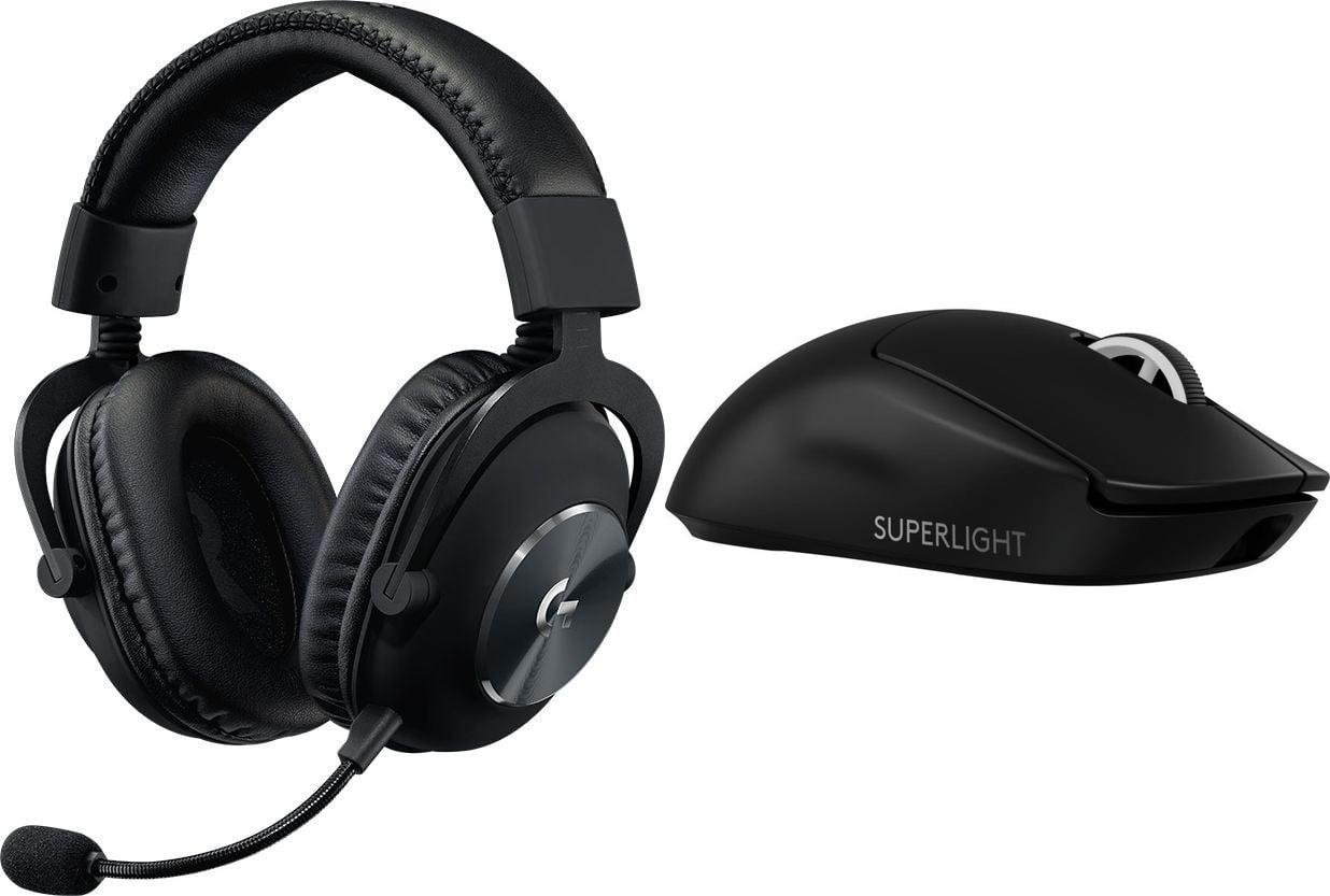 Słuchawki Logitech G Pro X Czarne (981-000818) + G PRO X SuperLight 2 (910-006630)