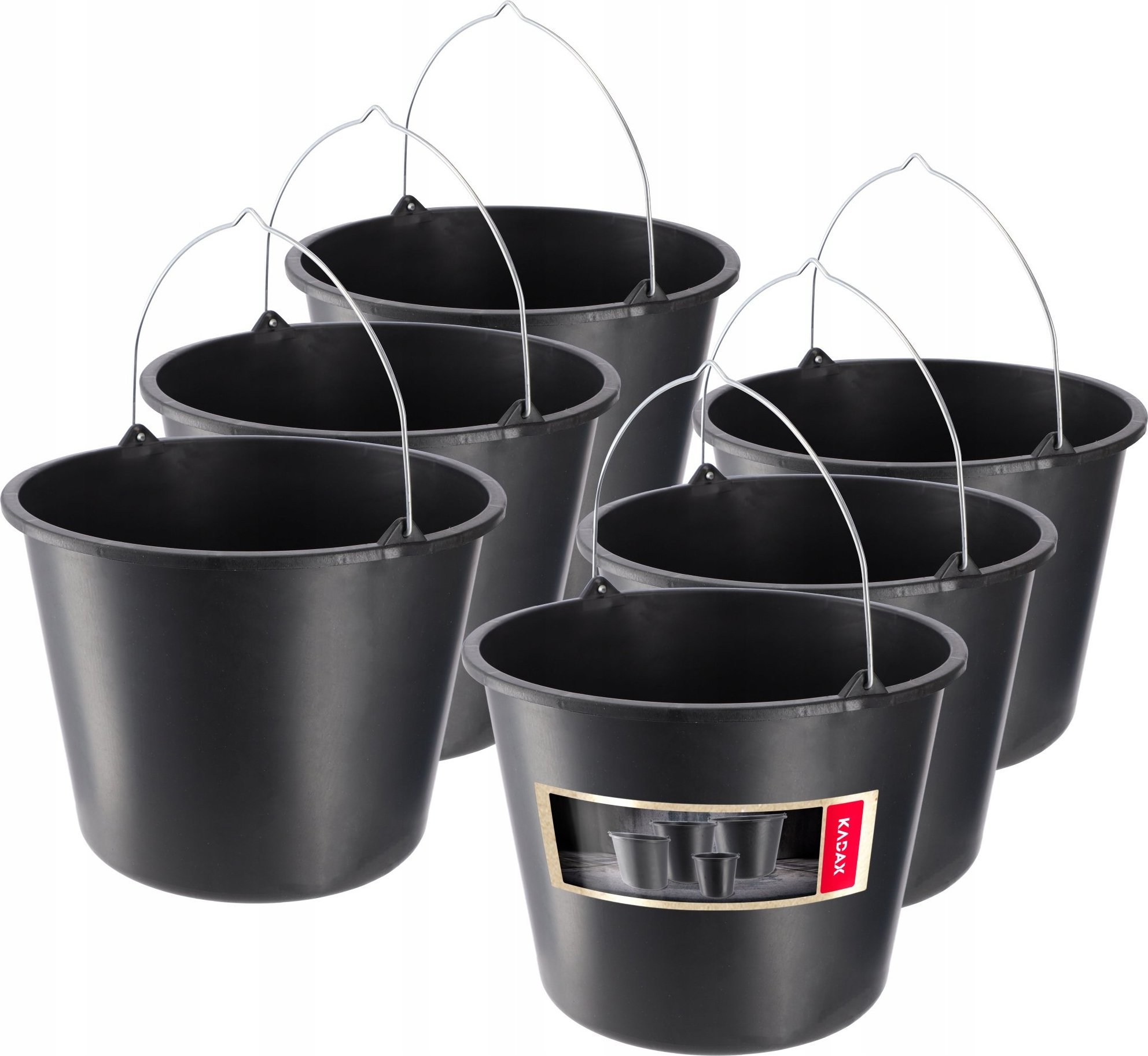 Kadax Wiadro Budowlane Gospodarcze Plastikowe 16L 6szt