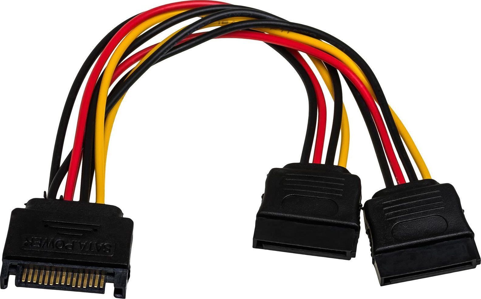 Akyga SATA 15-pin - SATA 15-pin x2, 0.15m, Wielokolorowy (AK-CA-31)