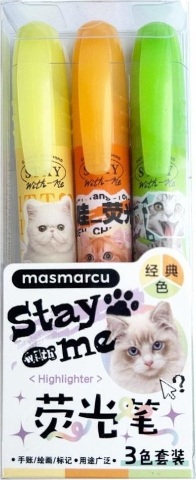 Zakreślacz Cats 3szt M&G