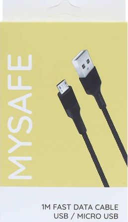 Kabel USB Mysafe USB-A - microUSB 1 m Czarny (5904208500773)