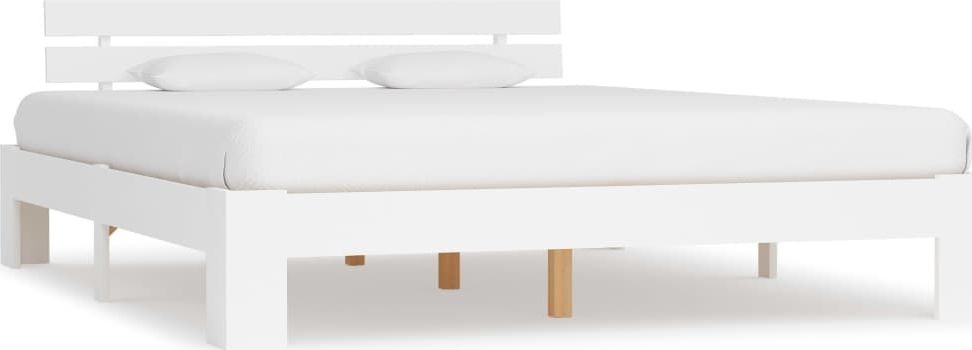 vidaXL Rama łóżka, biała, lite drewno sosnowe, 180 x 200 cm