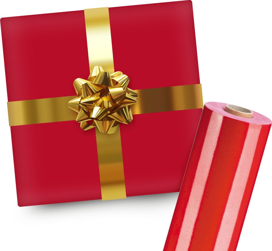 Zapakuj na prezent (Czerwony papier ze złotą wstążką)