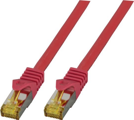 EFB EFB Patchkabel Cat6a S/FTP LSZH mit Cat7 Rohkabel 30m ROT 10 Gigabit Ethernet 600MHz 4x2xAWG26/7 Flammwidrig Raucharm