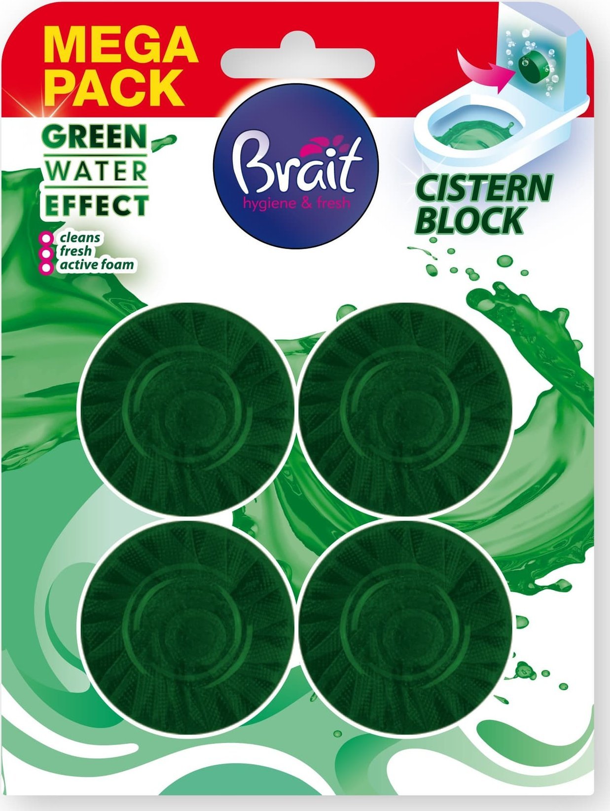 DRAMERS BRAIT Green Water Effect Krążek do WC Zielony 4 x 50 g