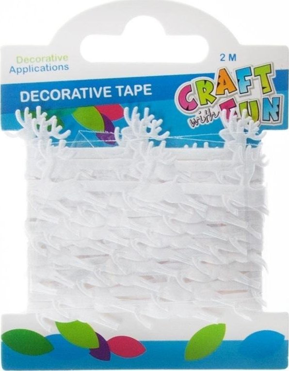 Craft with Fun CF OZDOBA DEK TASMA RENIFER 2M/2,5CM BIEL 12/288