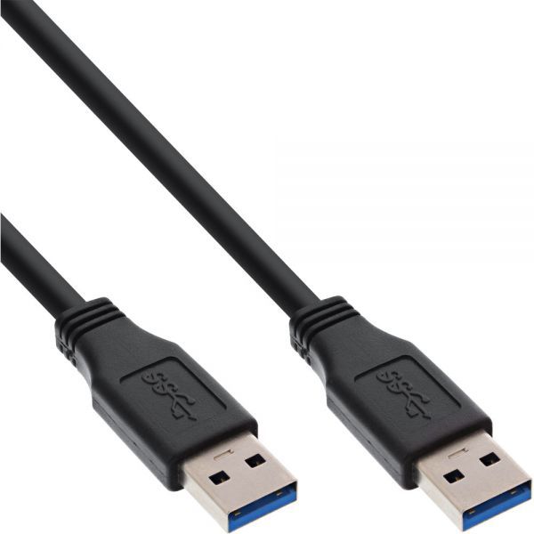 Kabel USB InLine USB-A - USB-A 3 m Czarny (35250)