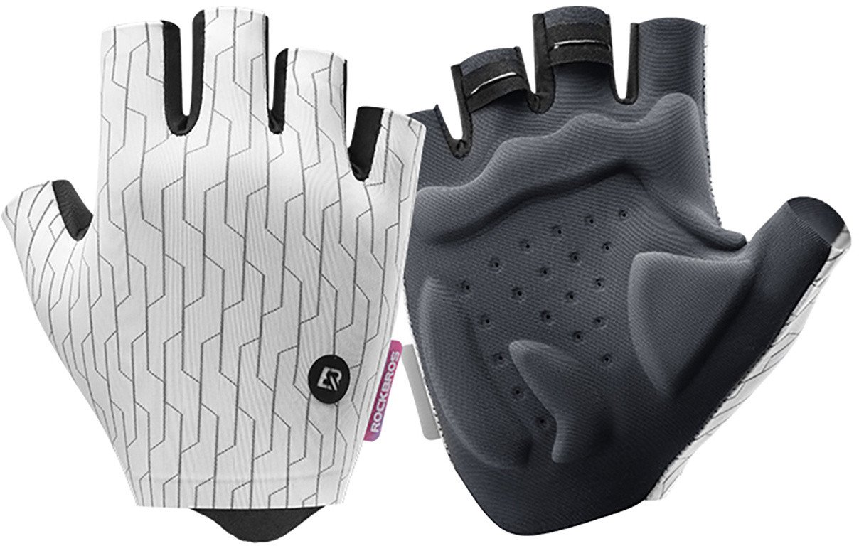 Rękawiczki kolarskie Rockbros MTB rozmiar: S - biało-czarne