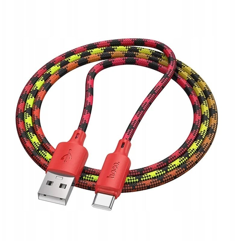 Kabel USB A do USB C Hoco 3A 1 m X116 gradient czerwony