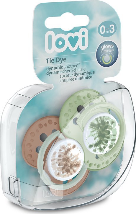 Smoczek 0-3m 2 szt. Tie Dye Green 22/917