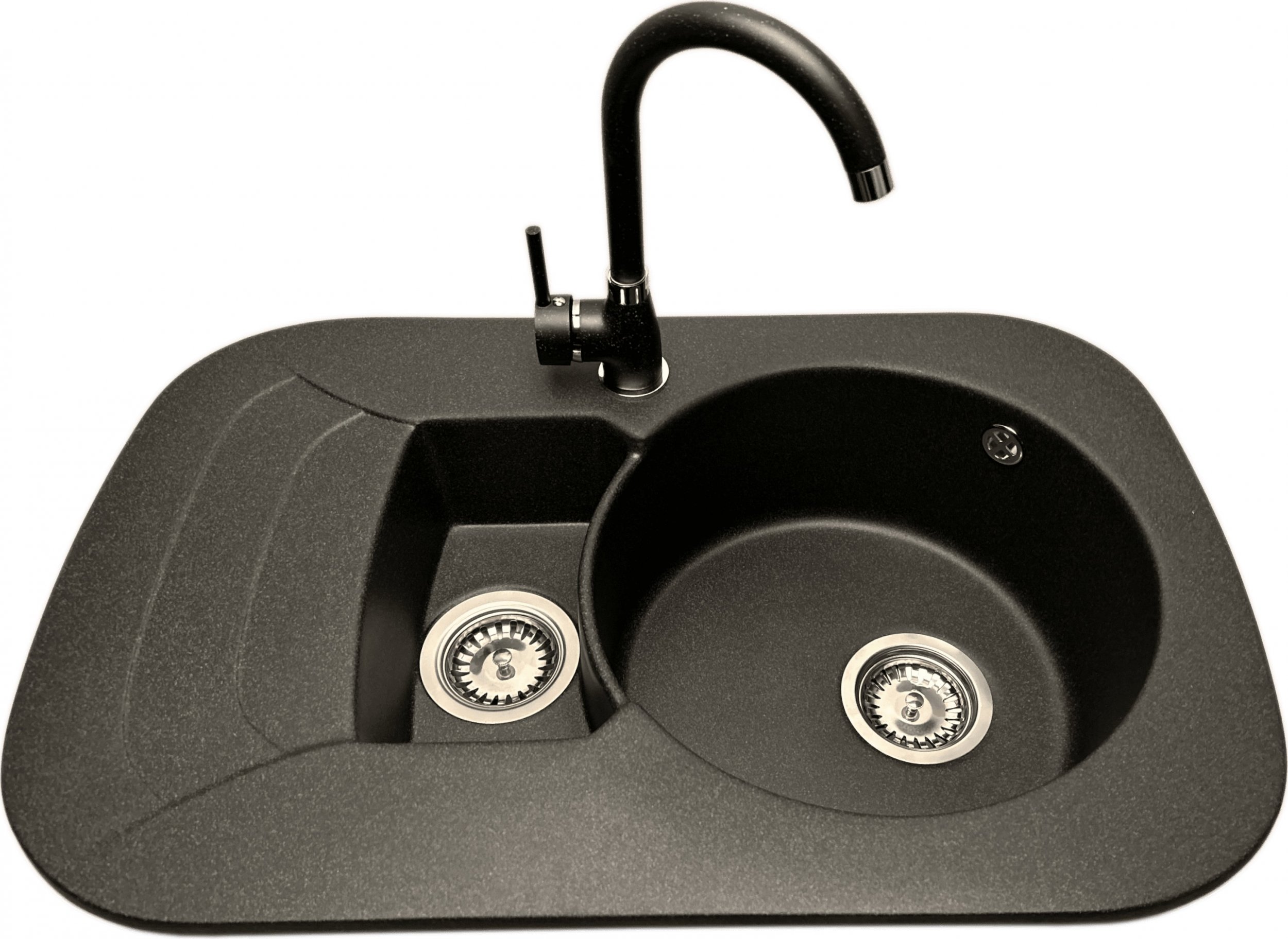 Zlewozmywak PREHNIT copy of Zlewozmywak 1,5 komorowy z ociekaczem VIGEN grafit z lewym ociekaczem + bateria NOON