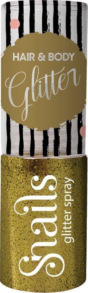 Snails Snails, Spray z brokatem do włosów i ciała dla dzieci Glamour, Gold, 10g