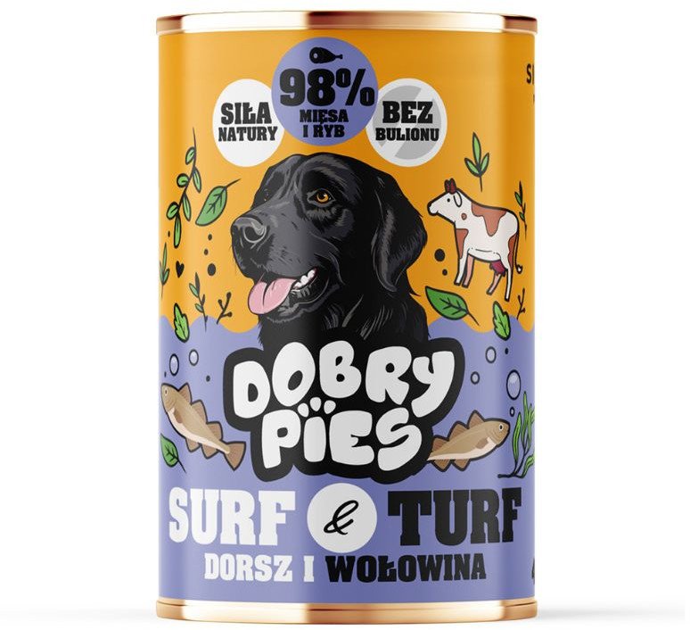 Dobry Pies Dorsz i wołowina 400g