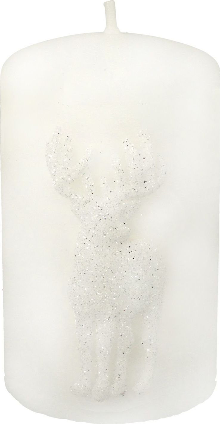 Artman ARTMAN Boże Narodzenie Świeca ozdobna Jeleń biała - walec średni 1szt