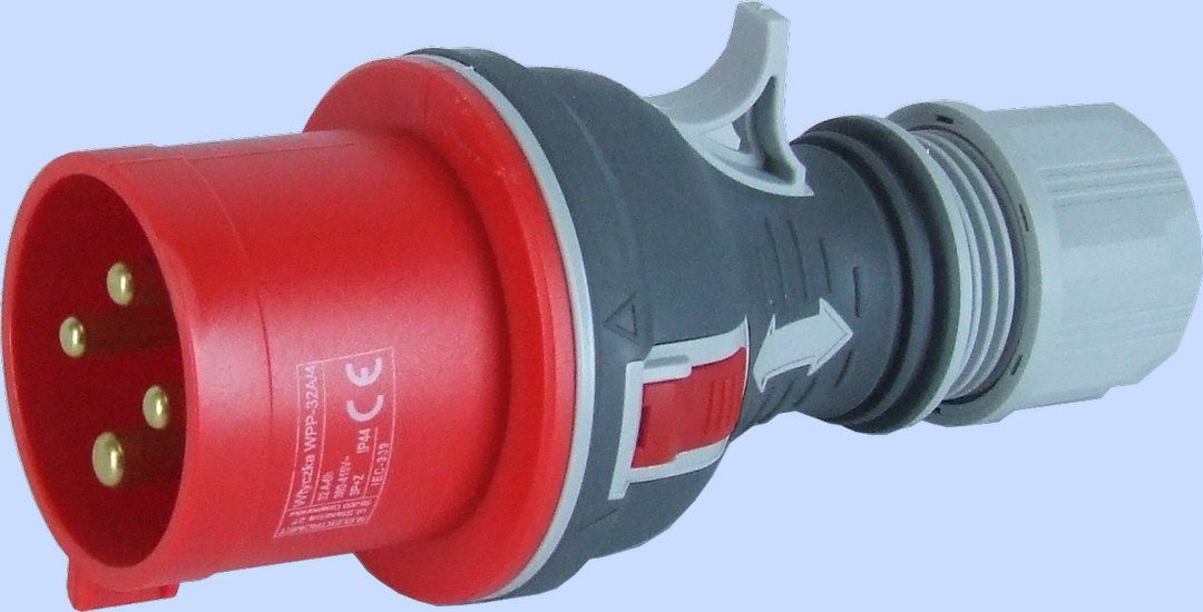 Elektromet Wtyczka przenośna prosta czerwona TWIST 4P 32A 400V (922076)