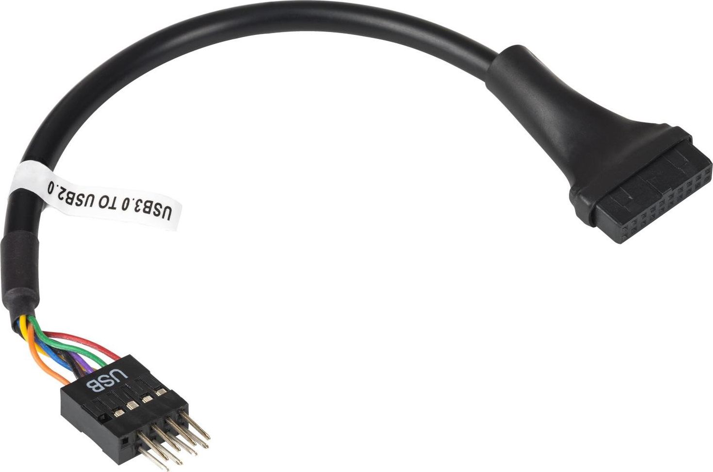 Akyga USB 19 pin - USB 9 pin, 0.2m, Czarny (AK-CA-75)