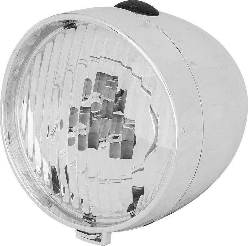 XC Light Lampa przednia-764B Retro 3 diody LED, zasilane 3x AAA, srebrna