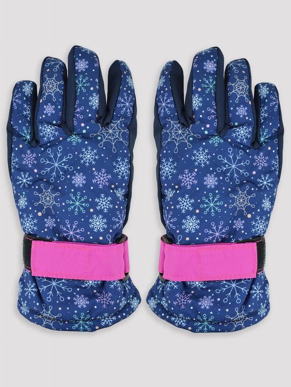 Rękawiczki narciarskie 5P dziewczęce płatki śniegu 14