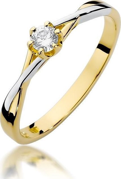 Best Diamonds złoty pierścionek z brylantem 0.12ct 21