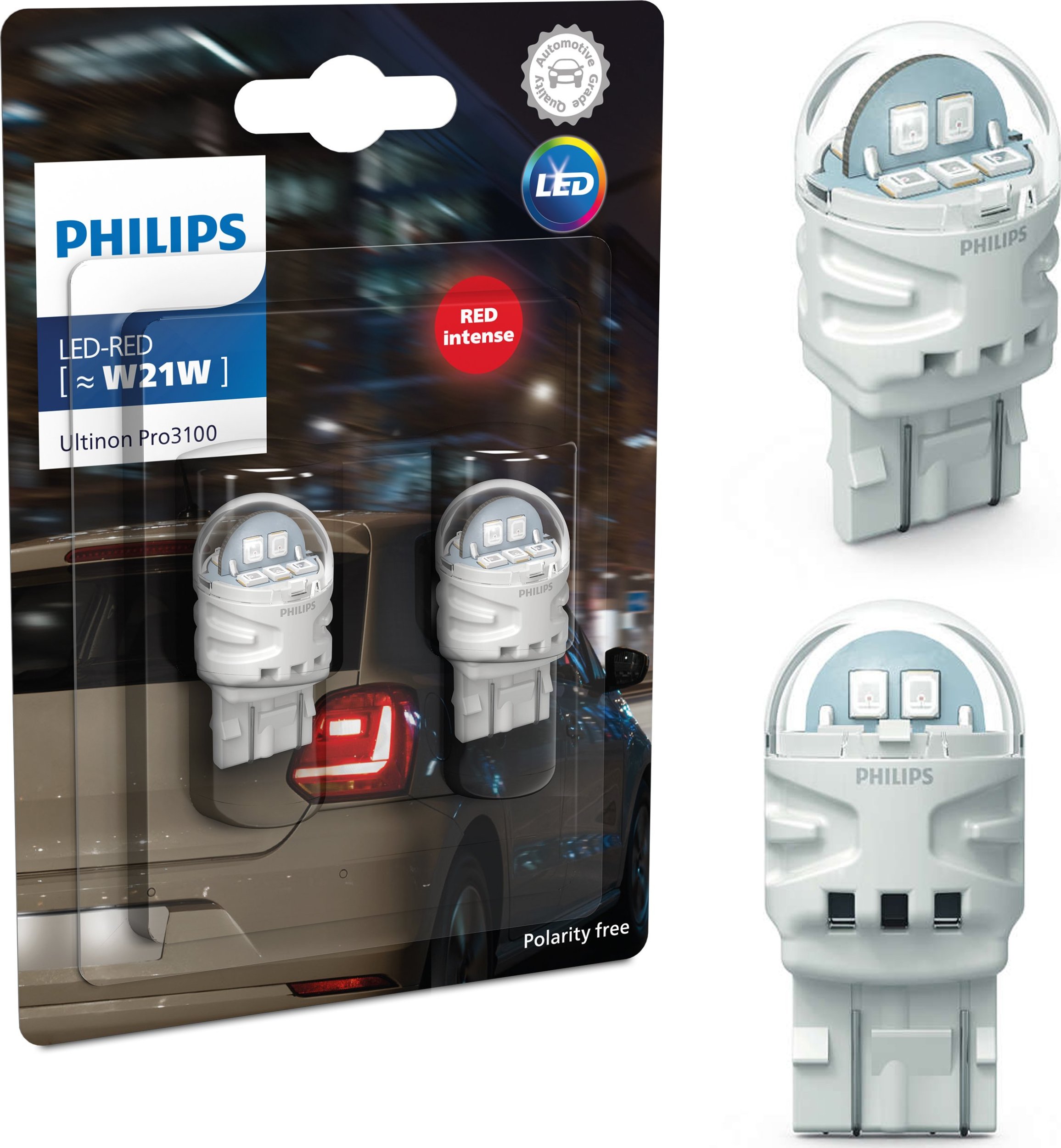 Osram Żarówki LED PHILIPS Ultinon Pro3100 W21W RED RU31