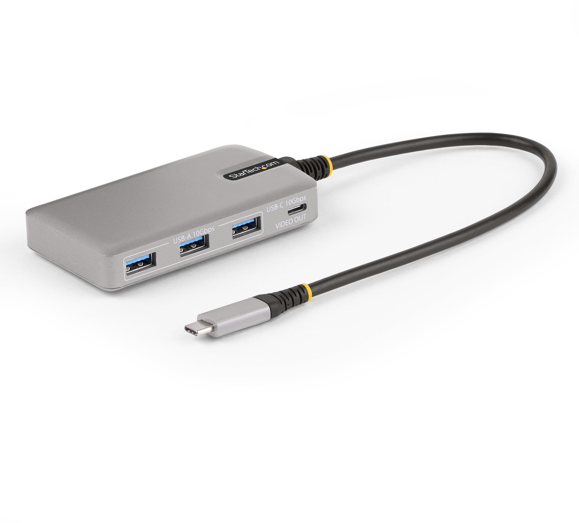 StarTech.com 4-Port USB-C Hub with USB-C DP Alt Mode Video Output 4K 60Hz, 3x USB-A, 1x USB-C, 100W Power Delivery Pass-Through, USB 3.2 Gen 2 (10Gbps