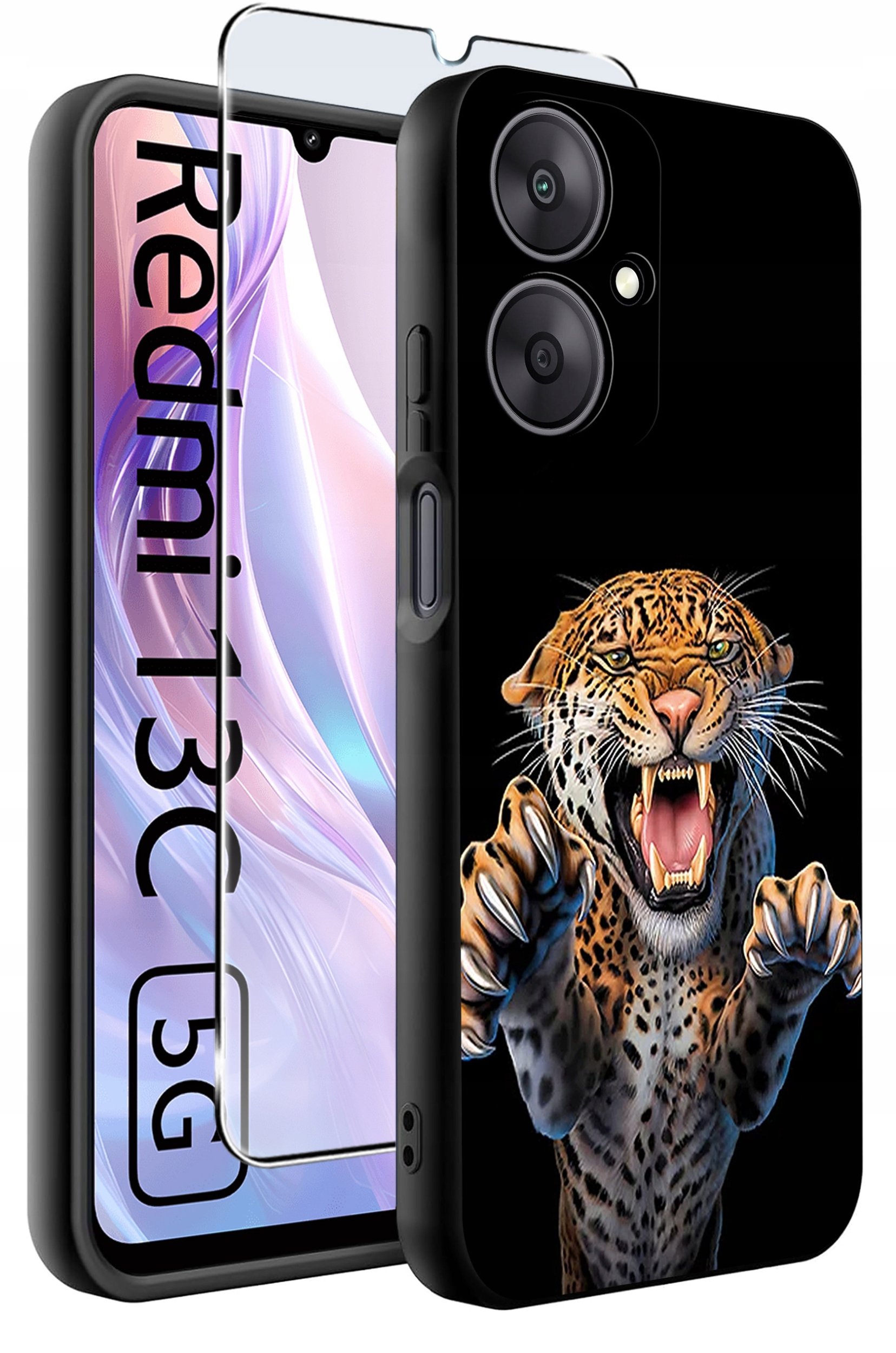 ETUI do Xiaomi Redmi 13C 5G WZORY |SILIKONOWE MATT CASE +SZKŁO HARTOWANE 9H