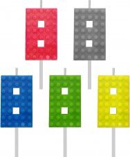 GoDan Świeczka urodzinowa Klocki, cyfra 8, wys. 5.5 cm one size