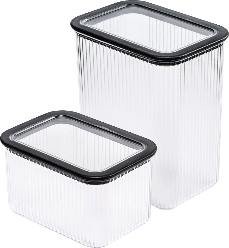 AgdExpert ZESTAW POJEMNIKÓW KUCHENNYCH NA PRODUKTY SYPKIE BRANQ NEROLI 1L+ 2,3L