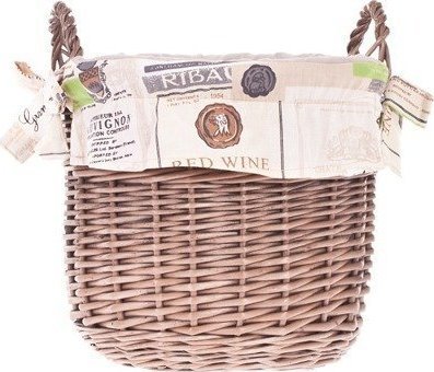 WickerPL Doniczka z uszami szarzona okrągły kosz z obszyciem 25 H23 28 H28 cm