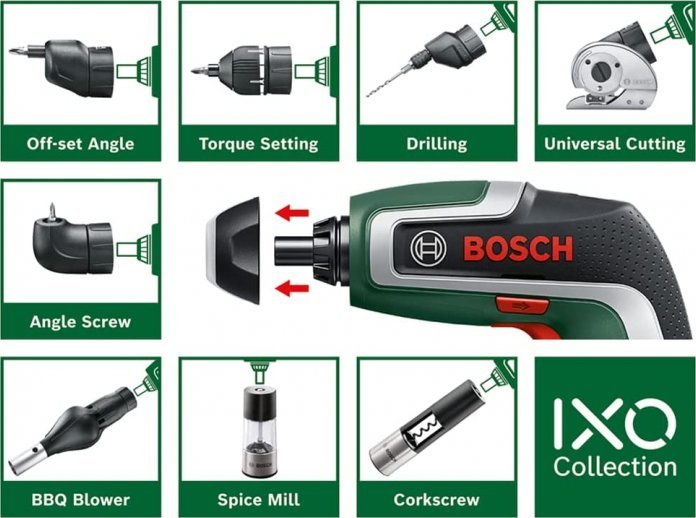 bosch powertools Bosch Cordless Screwdriver IXO 7 Set, 3.6V (green/Kolor: CZARNY, Li-Ion battery 2.0Ah)