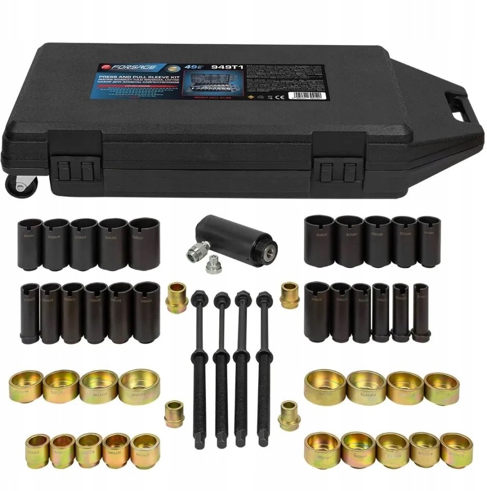 Zestaw hydrauliczny ściągacz tulei wahacza i łożysk 49el.