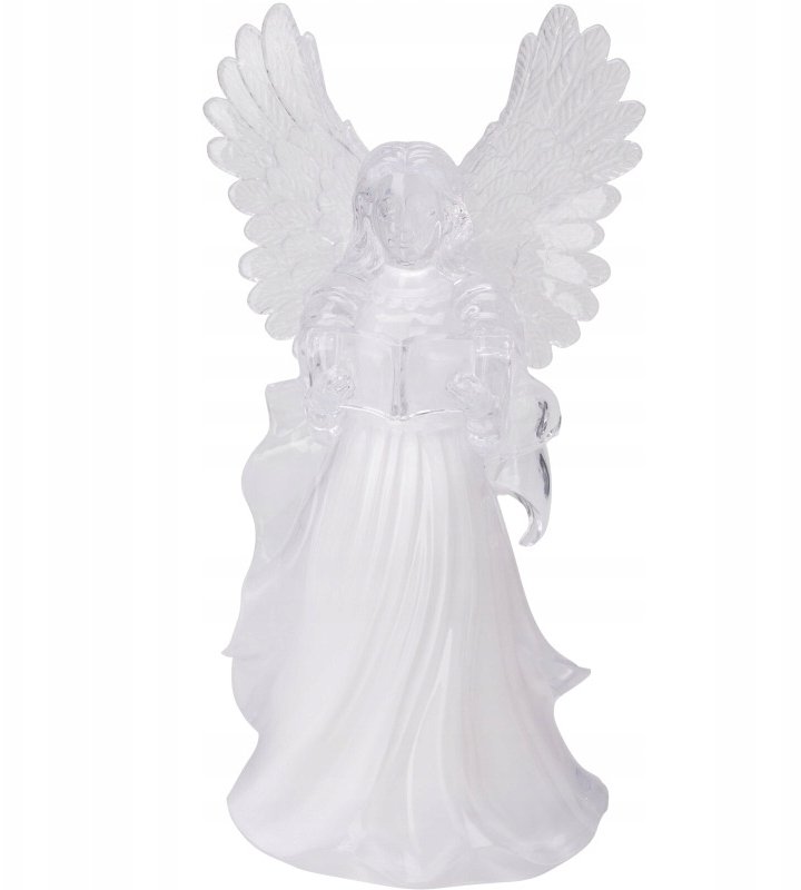 Anioł akrylowy LED z ciepłym białym światłem 15x13x30 cm 1 szt.