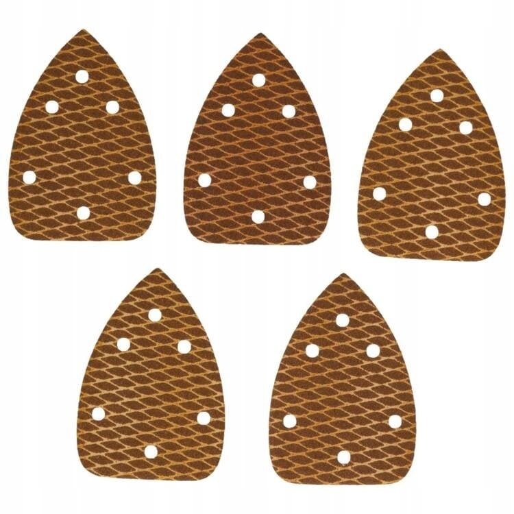 Dedra Papier ścierny delta Anti-clogg #60, 140x140x80mm, rzep,5szt