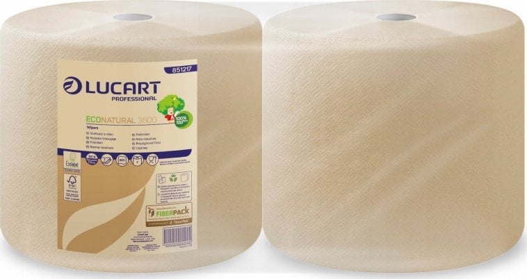 Karen Lucart EcoNatural 3.800 - Czyściwo w roli, 3 warstwy, 200 m, celuloza Fiberpack - 2 rolki