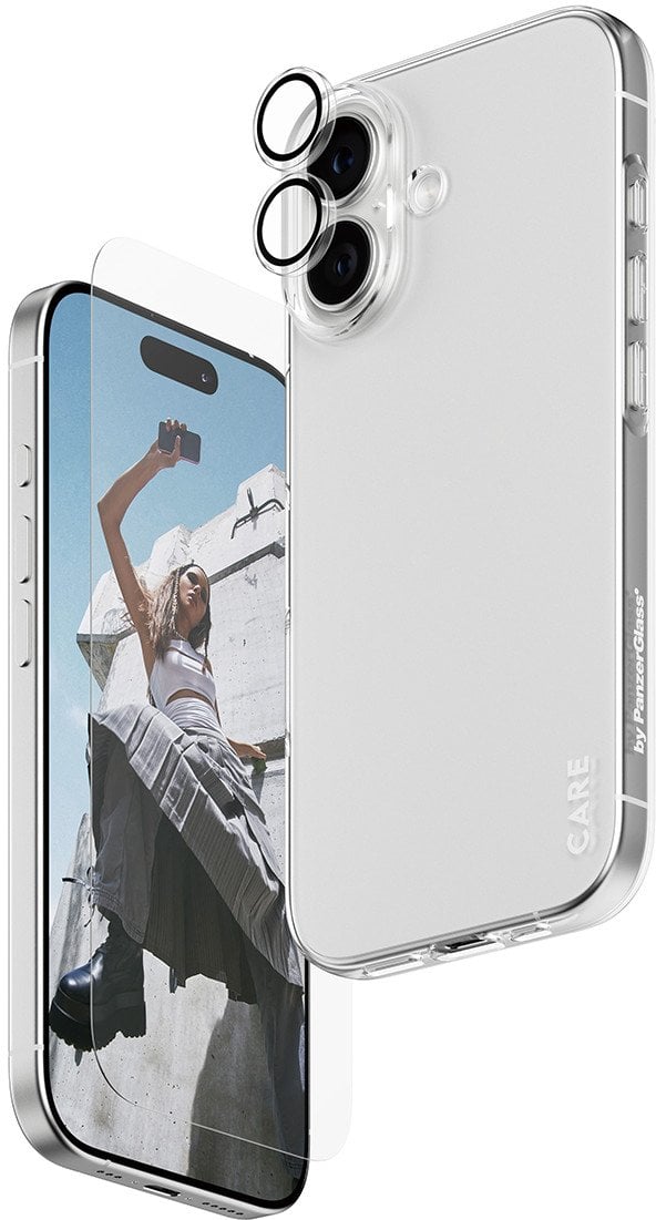 CARE by PanzerGlass Fashionable Combo 3in1 Case + Glass + Lens for iPhone 17