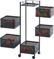 Wózek regał na kółkach metalowy kuchnia łazienka 5 półek 90cm czarny