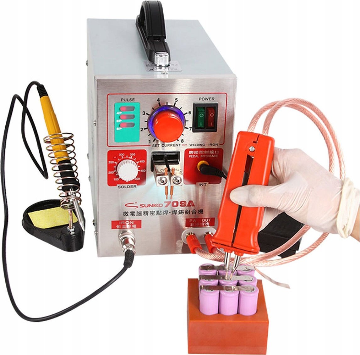 Rosfix ZGRZEWARKA IMPULSOWA PUNKTOWA AKUMULATORÓW OGNIW LUTOWNICA T12 SUNKKO 709A