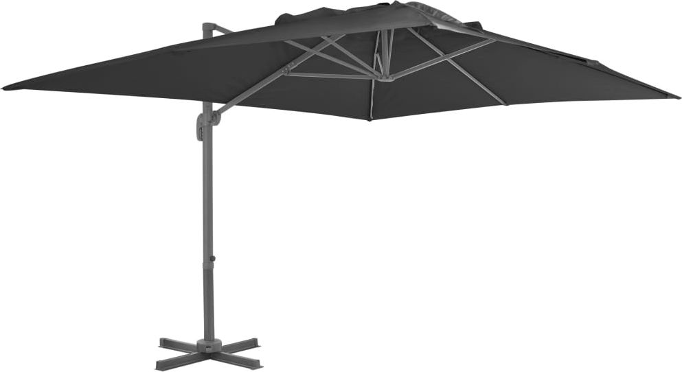 vidaXL Parasol wiszący z aluminiowym słupkiem, 400x300 cm, antracytowy
