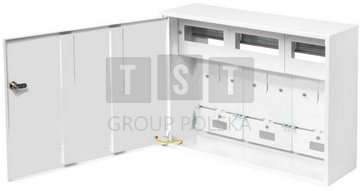 RU-S-3L-18ZO Rozdzielnica natynkowa 3 licznikowa 1-fazowa 18 modułów IP30 stalowa RU-S-3L-18Z/O