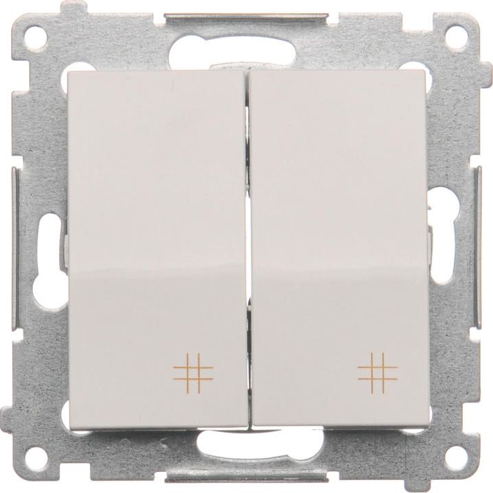 Kontakt-Simon Łącznik krzyżowy Simon 54 podwójny 10AX 250V biały (DW7/2.01/11)