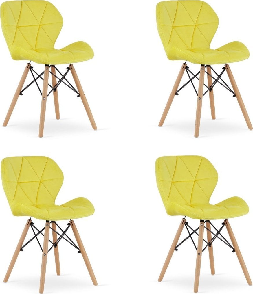 Leobert Krzesło LAGO Aksamit - żółte x 4