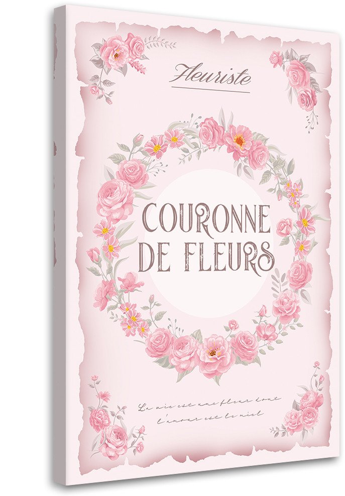 Feeby obraz na płótnie Wianek z róż Shabby Chic 40x60 medium