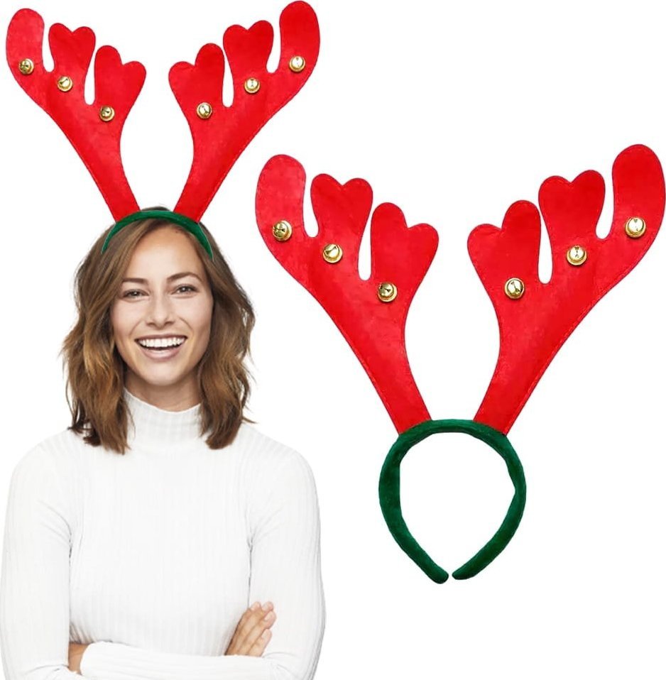 Rogi renifera Opaska świąteczna Dzwoneczki Renifer