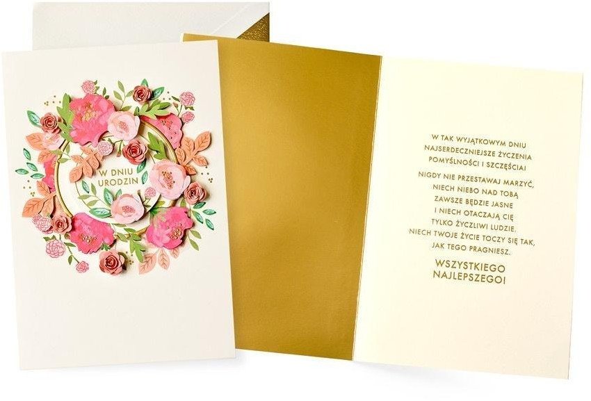 Karnet Urodziny kwiaty