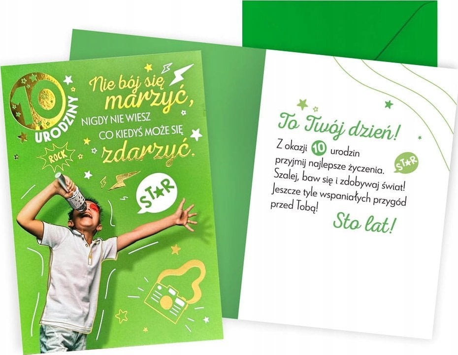 KUKARTKA KARNET V 10 URODZINY CHLOPAK