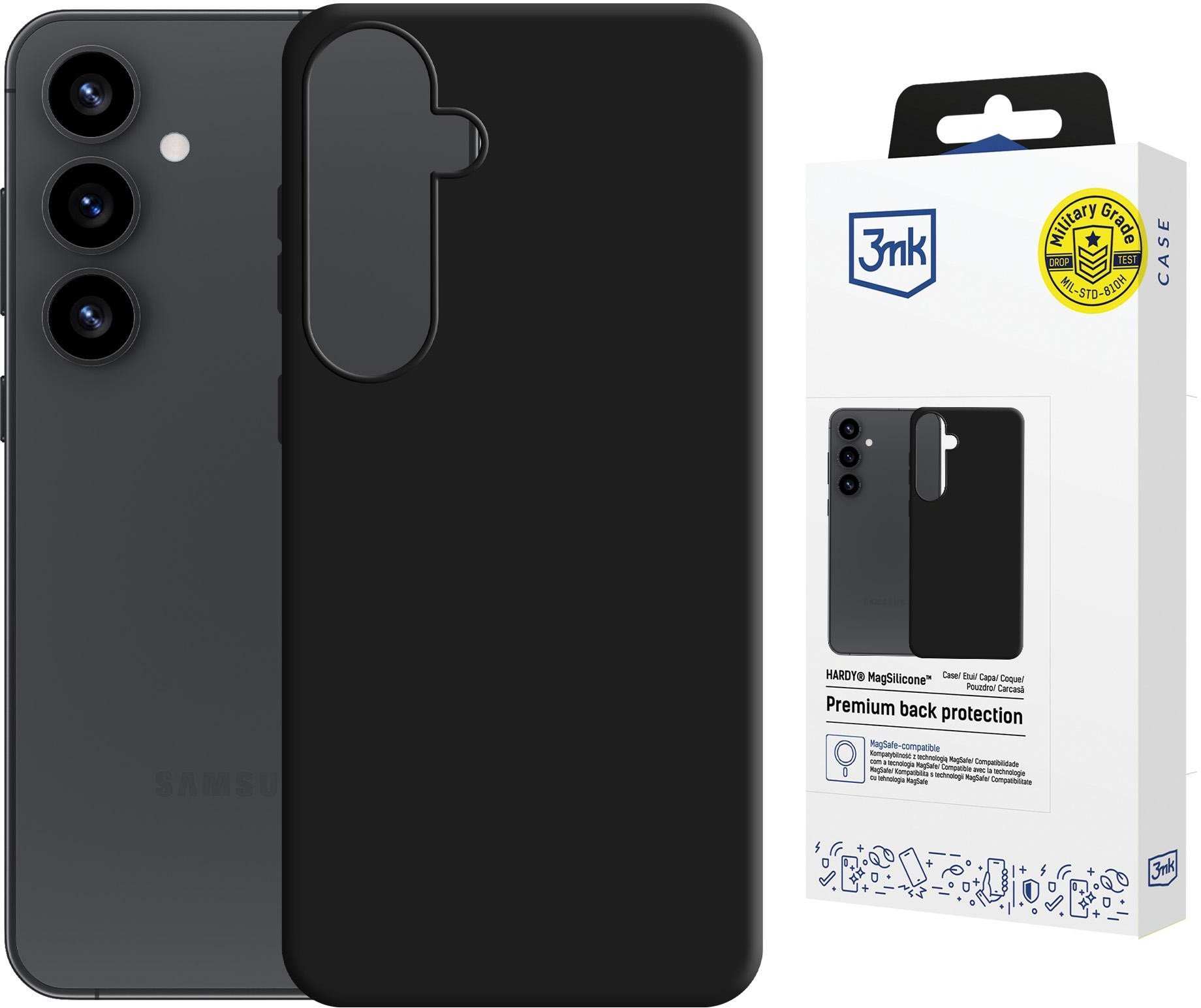 Etui 3MK Hardy MagSilicone do Samsung Galaxy S25+ czarny