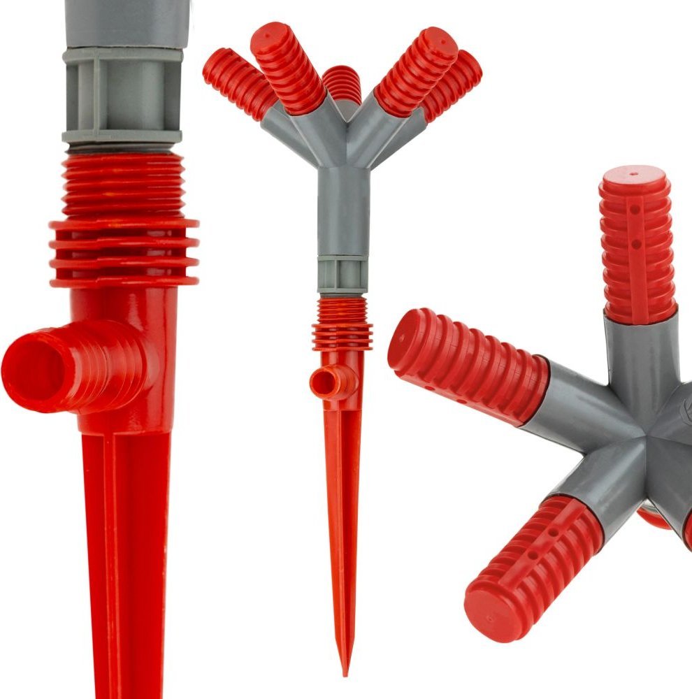 ER4 ZRASZACZ OGRODOWY OBROTOWY PIĘCIORAMIENNY WBIJANY