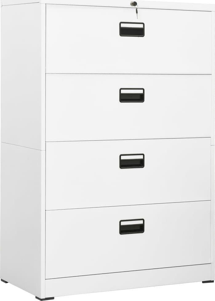 vidaXL vidaXL Szafka kartotekowa, biała, 90x46x134 cm, stalowa